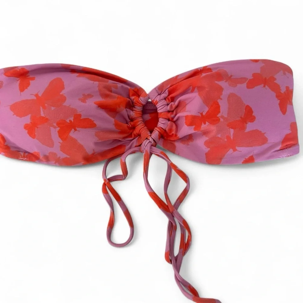 Out From Under Rory Printed Bandeau Swim Top Small